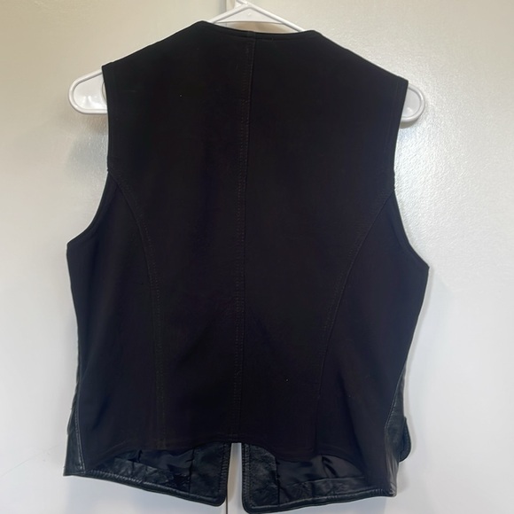 Leather vest with rhinestone buttons. Biker chic. Holiday - Picture 4 of 4